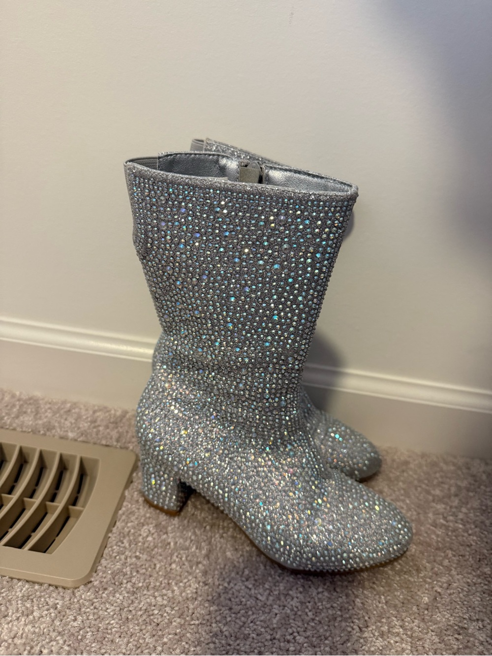 Sparkley Silver Boots - Kids size 2